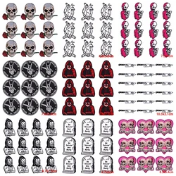 Parche bordado calavera Punk Hip Hop – insignia termoadhesiva táctica