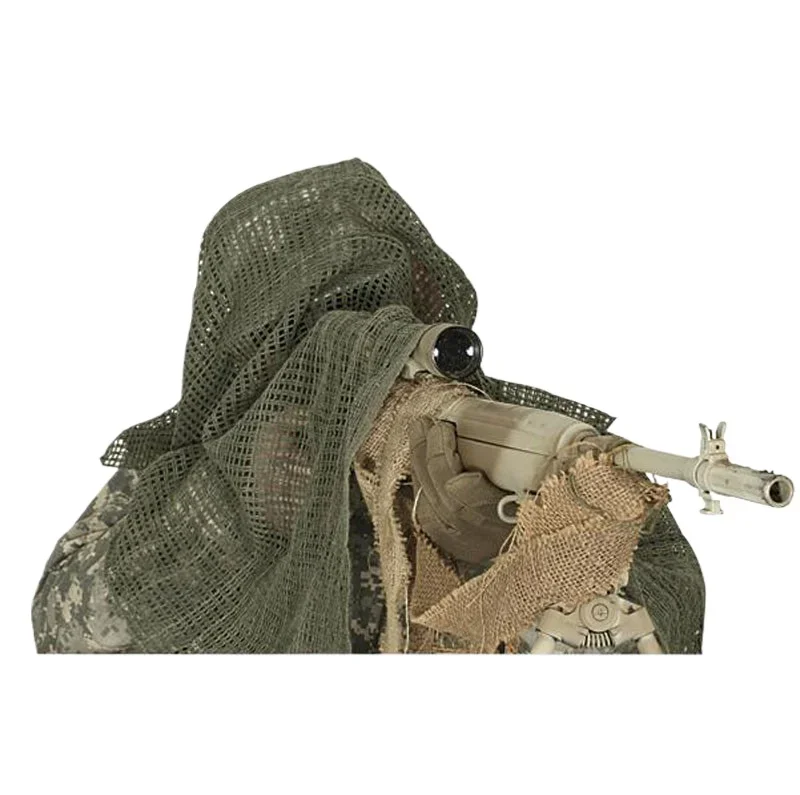 Camuflaje táctico al aire libre, red de malla, bufanda de camuflaje, deportes, caza, tiro, fotografía salvaje, francotirador, malla de camuflaje, bufandas para senderismo - imagen 4