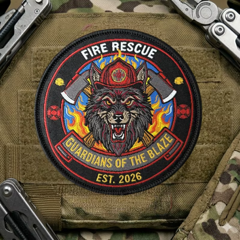 Parche táctico de rescate contra incendios con velcro para brazo - imagen 5