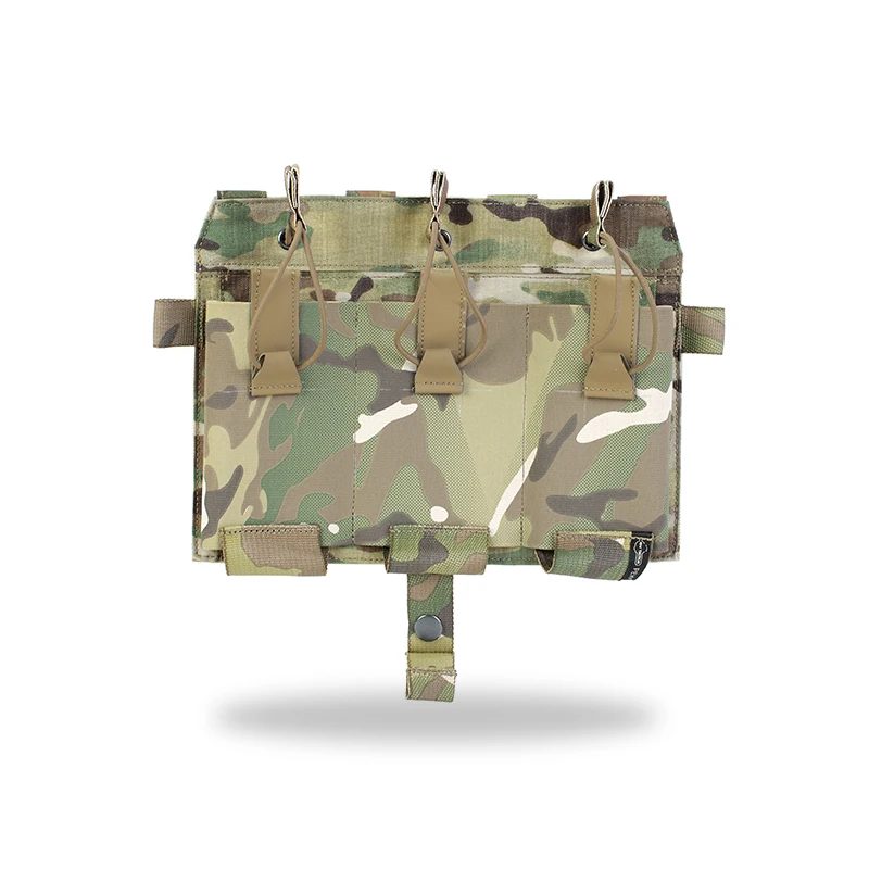 Pew-bolsa táctica Molle Triple para revistas, Panel frontal con solapa desmontable elástica para AVS JPC SPC 5,56, bolsa Mag Airsoft - imagen 5