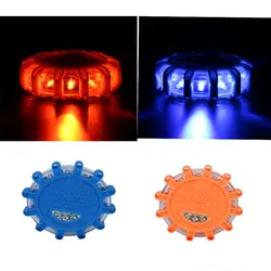 Luz intermitente de advertencia para seguridad de tráfico de emergencia, 9 modos, 12 LED, Base magnética, baliza de disco para coche, camión y barco