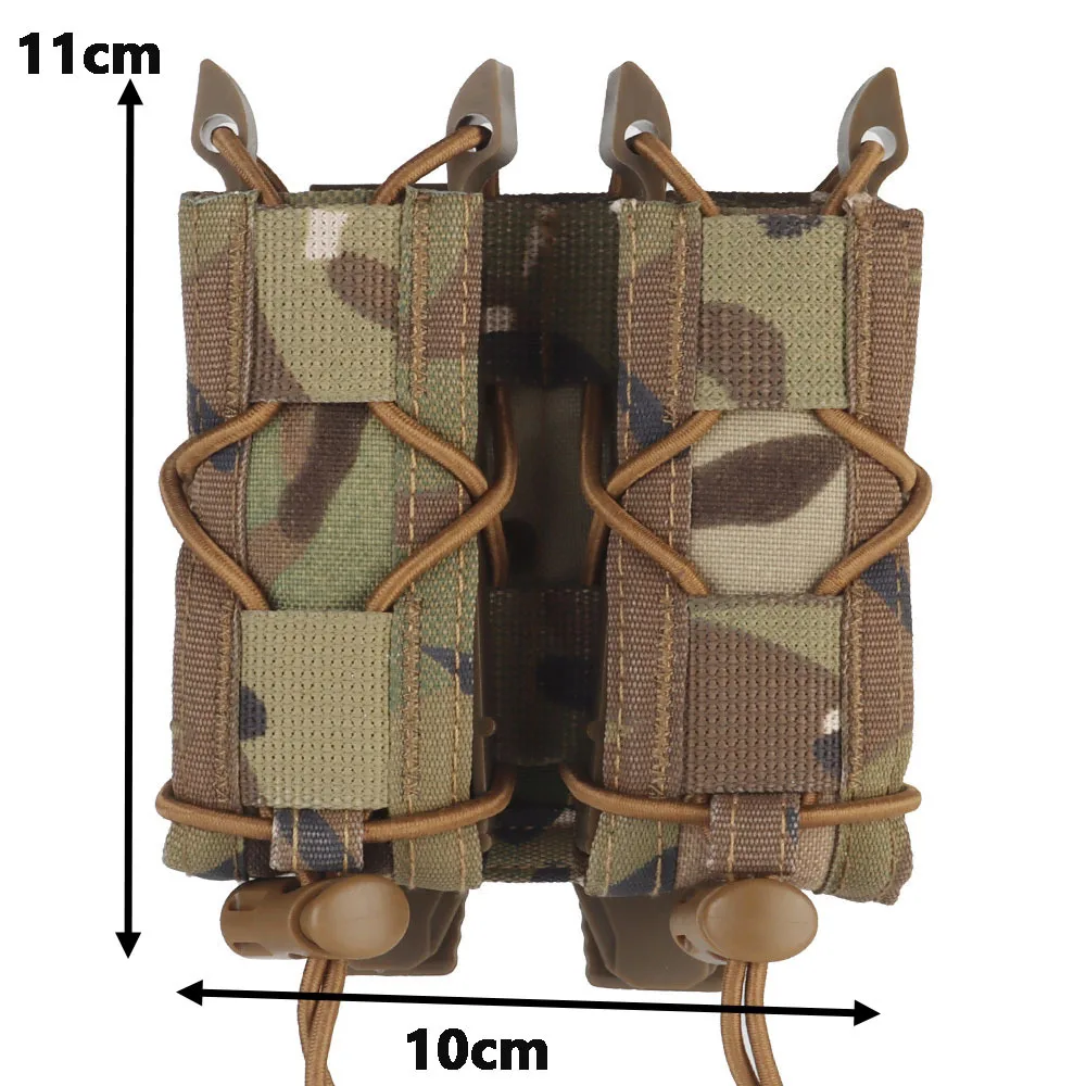 Bolsa de munición para pistola doble, 9mm, bolsa Molle MAG, cordón de choque elástico, de liberación rápida, para caza - imagen 2