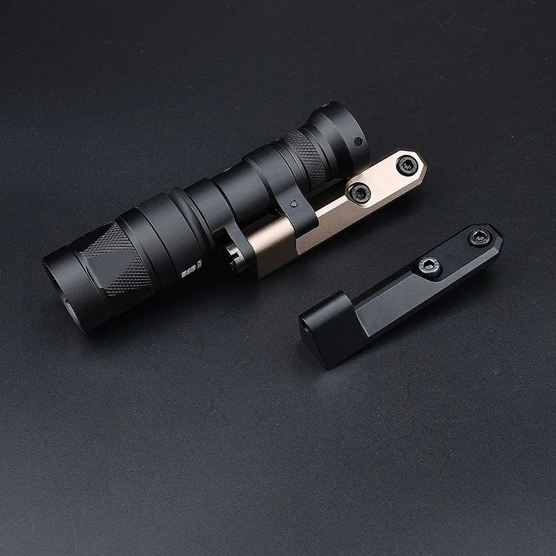 Base de montaje de Metal para linterna táctica M640 M340 Airsoft para Mlok y Keymod Rail AR 15 Rifle caza Scout Base de luz - imagen 4