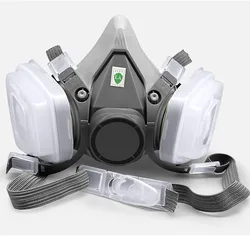 Máscara antipolvo media cara con gafas filtrantes y adaptador