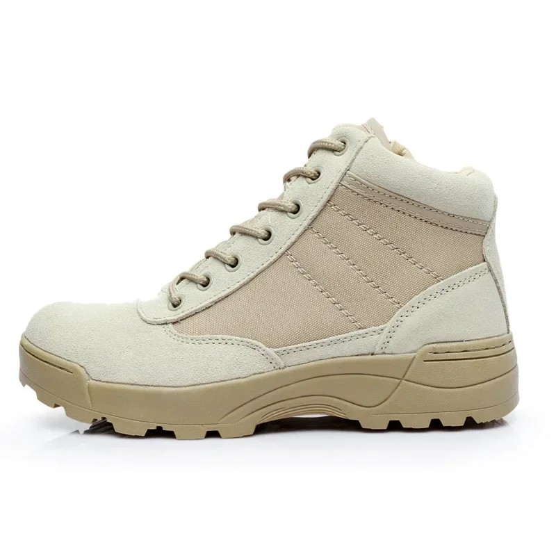 Botas tácticas para el desierto para hombre, botines negros para senderismo y combate, Botas de trabajo para hombre, Botas de trabajo para caza de talla grande - imagen 2