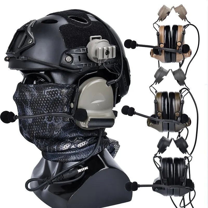 Auriculares tácticos con reducción de ruido para Tiro Táctico Comta II U94 PTT casco militar rápido auriculares para caza al aire libre adaptador de arco - imagen 2