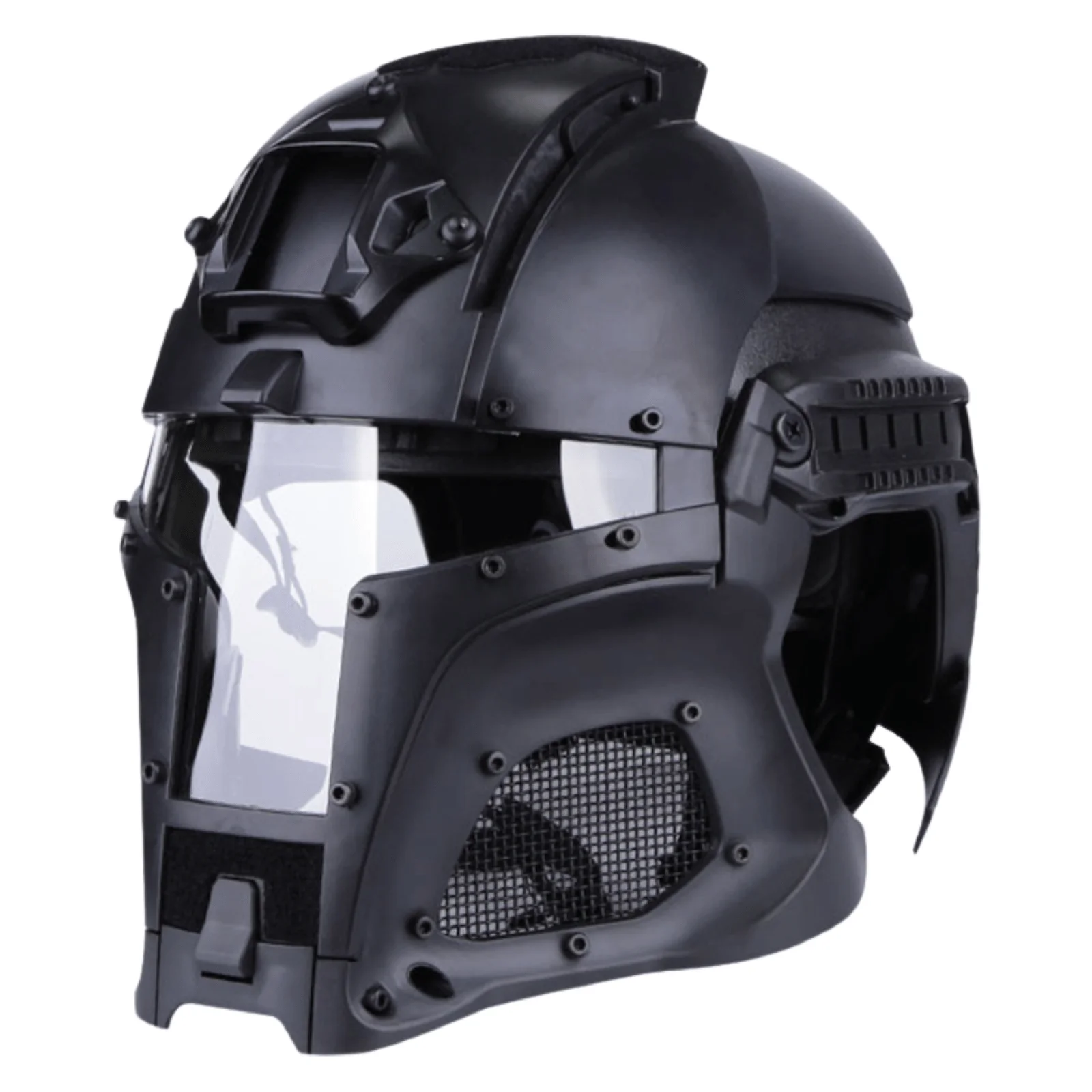Casco Medieval Iron Warrior Airsoft para Cosplay, casco táctico de cara completa con gafas de visera para caza Airsoft - imagen 2