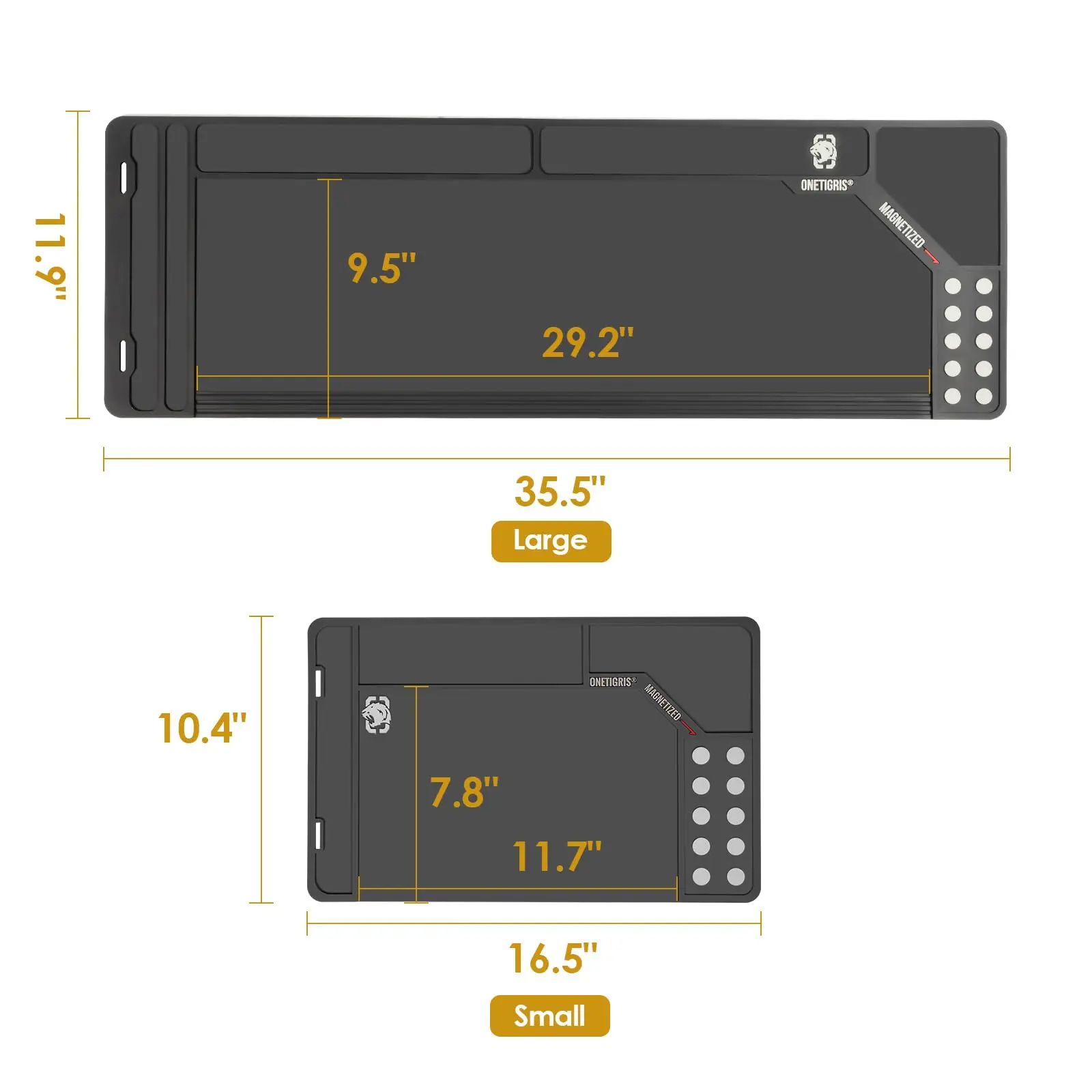 Estera de limpieza para pistola, estera para pistola y Rifle con puntos magnéticos, antideslizante, resistente al aceite con piezas organizadoras magnéticas, estera de goma - imagen 2