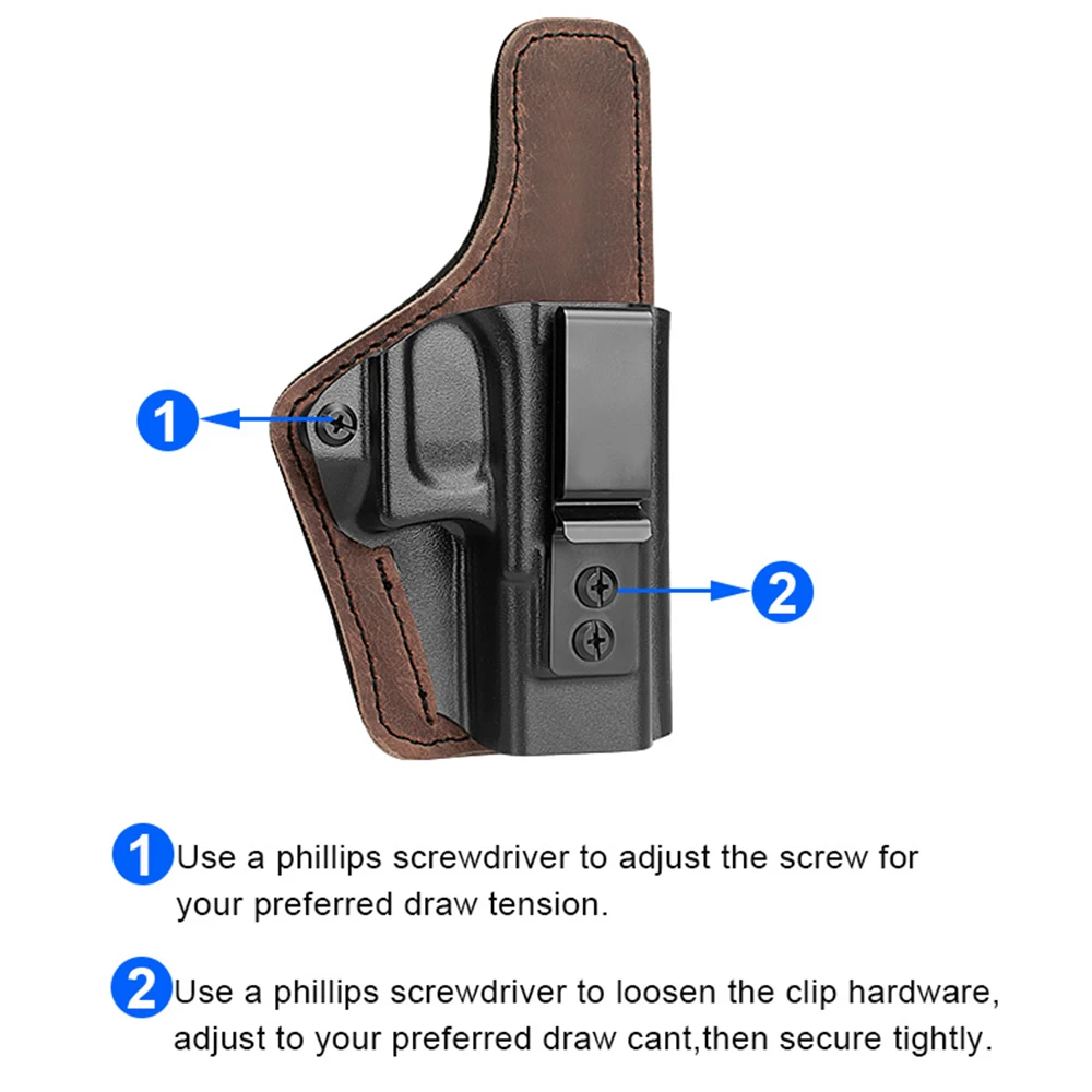 Funda para pistola táctica, funda para IWB de transporte oculto, funda para pistola de mano derecha, Compatible con Glock 19/19X/44/45/23/32 - imagen 5
