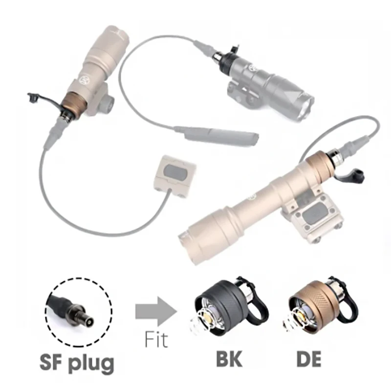 Accesorios tácticos de caza WADSN Surefir, interruptor de presión de linterna, tapa trasera para Airsoft M600 M300 PLHV2, accesorios para armas - imagen 2