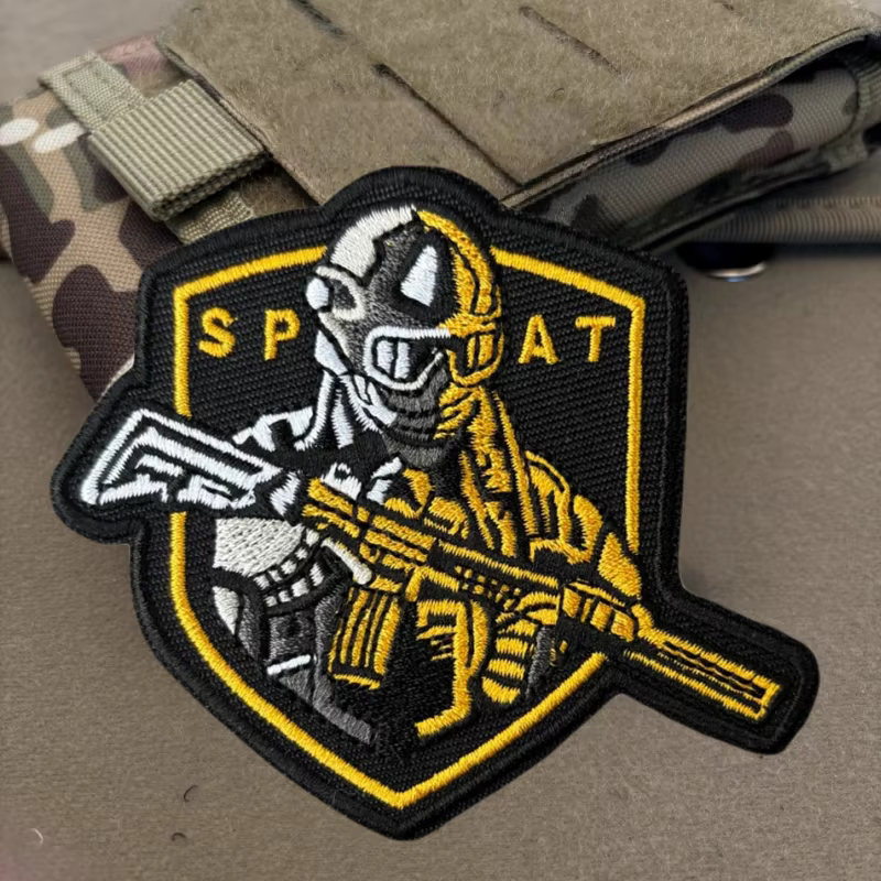 Parche bordado Chevron SPAT Warrior Soldier con velcro táctico - imagen 2