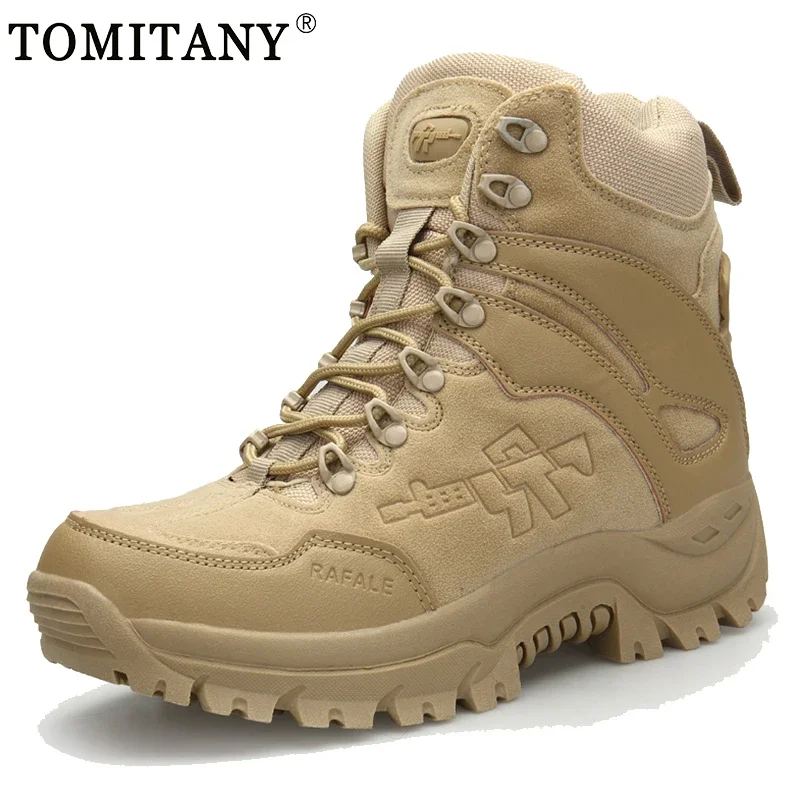 Botas tácticas antideslizantes de goma, tobillo desierto, trabajo - imagen 2