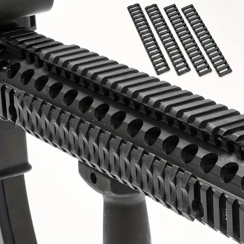 4 Uds. Cubiertas de goma suave para protector de escalera de riel de 20mm, protección de agarre mejorada para armas de fuego, apto para caza, accesorios para pistola de juguete - imagen 5