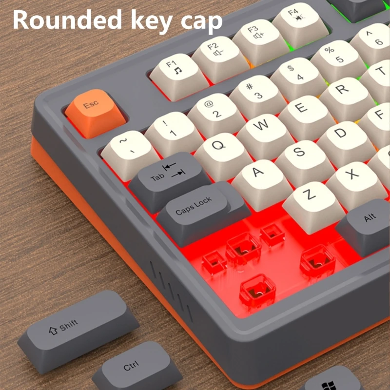 Teclado ergonómico 98 teclas con tecnología película fina iluminación ARGB para juegos - imagen 2