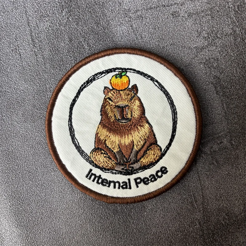 Parche táctico bordado perezoso y ardilla terrestre velcro para ropa - imagen 3