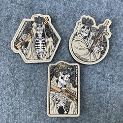 Tela de tejido de Legión de esqueleto con insignia de moral táctica militar, apliques para ropa, gancho y lazo, brazalete, parches de mochila