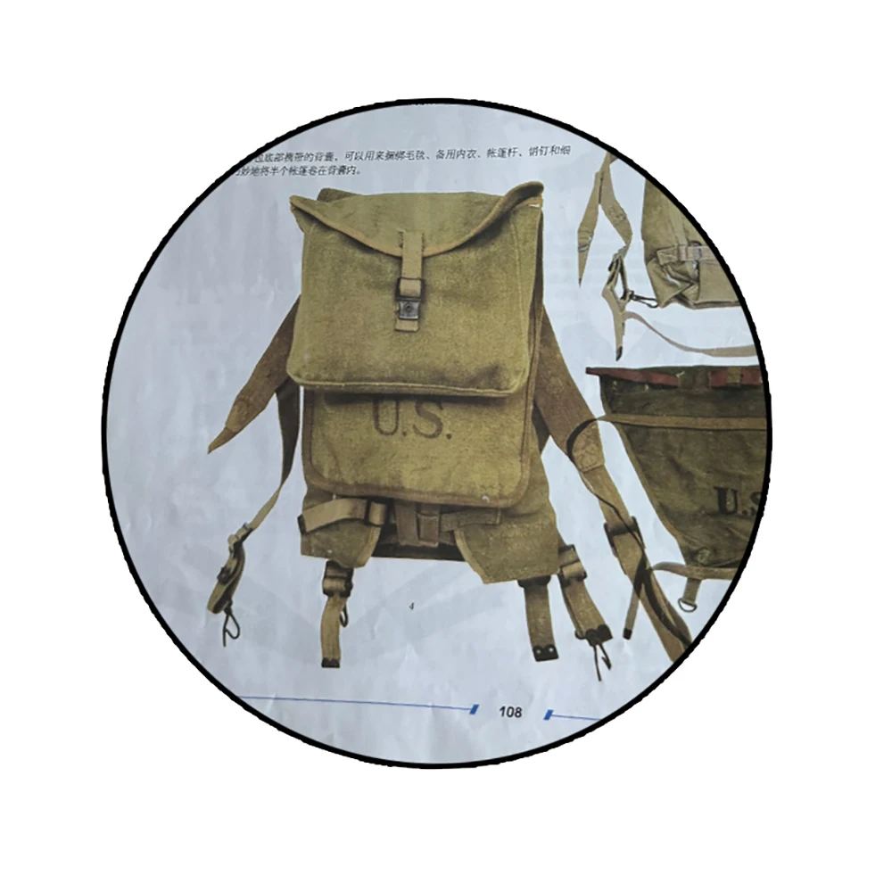 Mochila de equipo táctico estadounidense M1928 de la Segunda Guerra Mundial, bolso de lona caqui Retro, colección de réplica de equipo táctico de campo