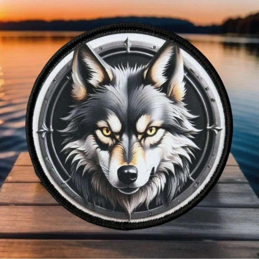 Hermoso parche de lobo gótico, insignia moral táctica, parches, brazalete del ejército militar, gancho impreso y bucle, pegatina para mochila para ropa