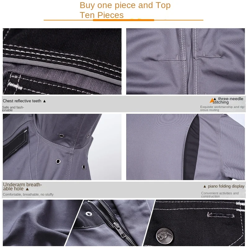 Traje de ropa de trabajo para hombres, sitio de construcción, electricista, manga larga, reparación de automóviles, resistente al desgaste, herramientas resistentes A la suciedad, resorte y A - imagen 4