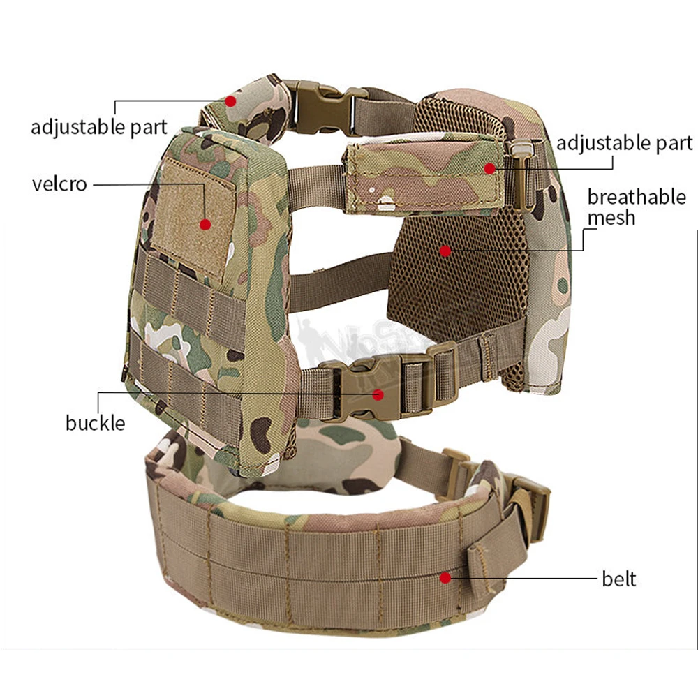 Chaleco táctico para niños MOLLE, portador de placa de entrenamiento de combate especial, pretina de liberación rápida CS Wargame, chaleco para niños, equipo de protección - imagen 4