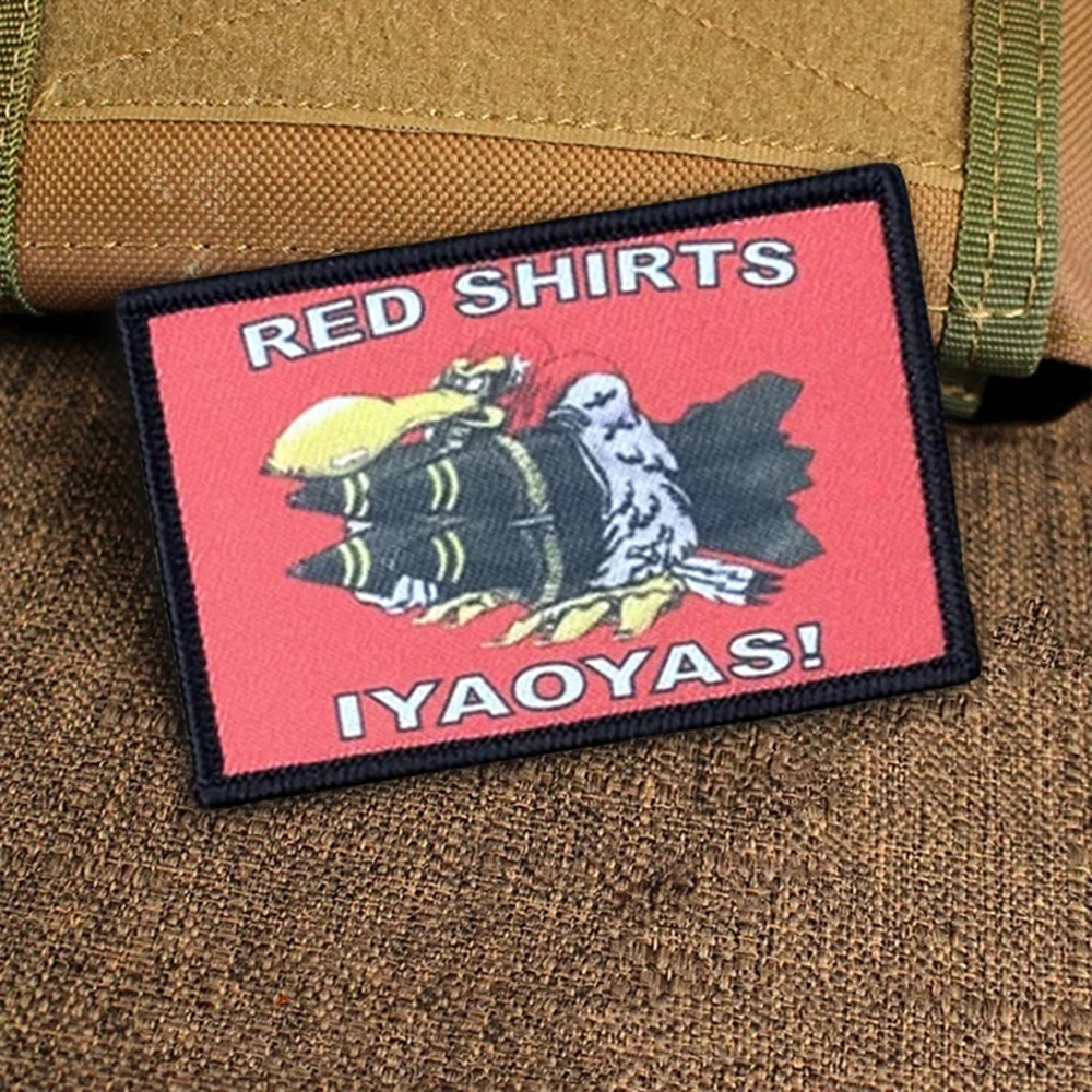 Camisas rojas azul marino Ordnance IYAOYAS parches tácticos parche de gancho y bucle insignia de moral militar apliques de combate pegatinas para mochila - imagen 2