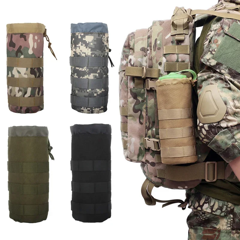 Bolsa táctica Molle para botella de agua, bolsa portátil para hervidor de agua para acampar, mochila para ciclismo y caza, chaleco, soporte para hervidor de botellas - imagen 2