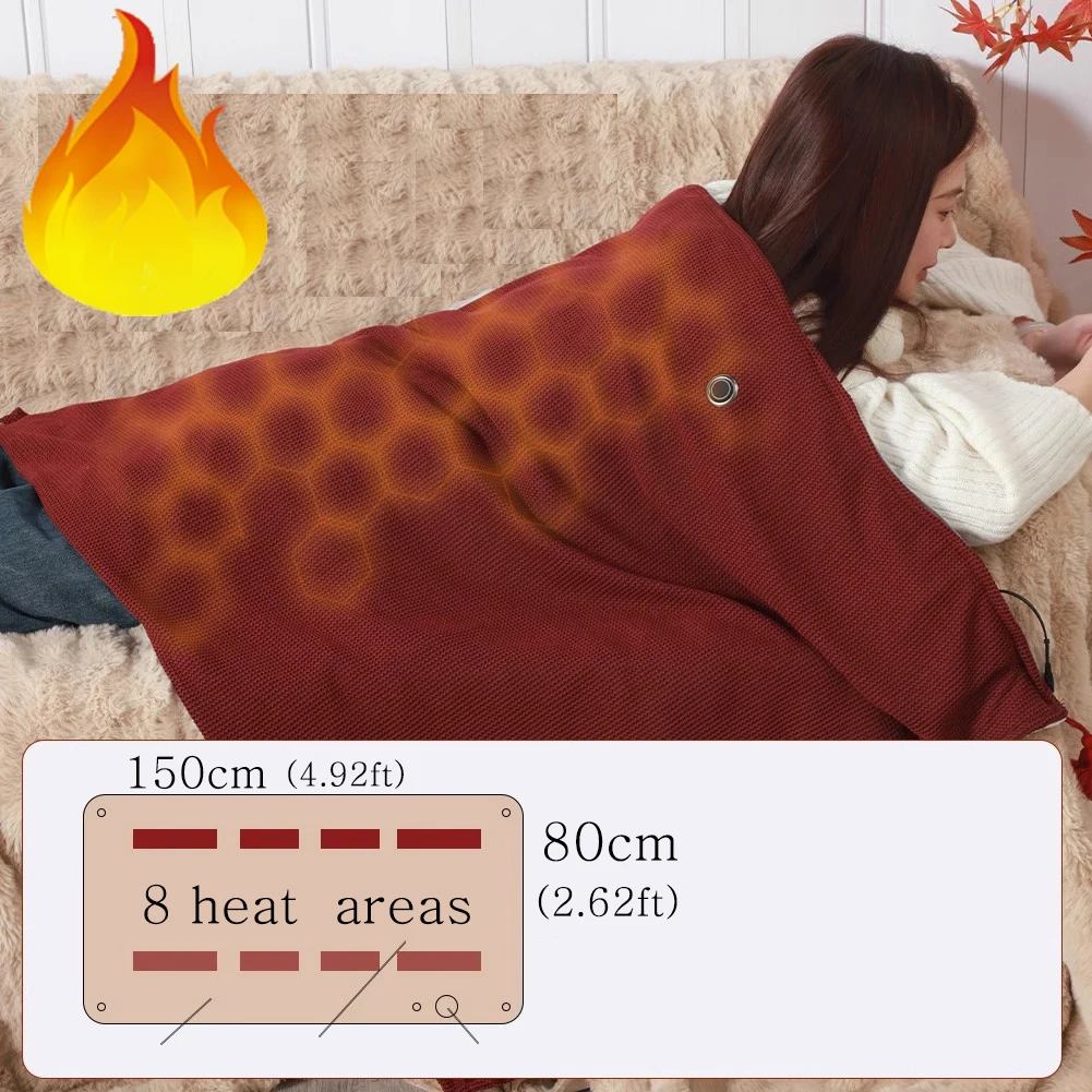 Manta portátil con calefacción Usb, Banco de energía vinculado, sofá para el hogar, Camping, oficina, mantas de viaje, primavera, Otoño e Invierno, con aire acondicionado - imagen 2