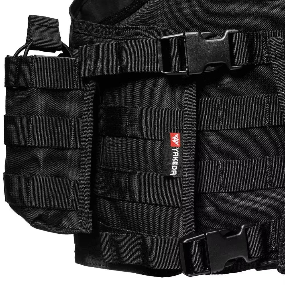 YAKEDA Chaleco Táctico Molle Camuflaje Negro para Caza y Airsoft - imagen 5