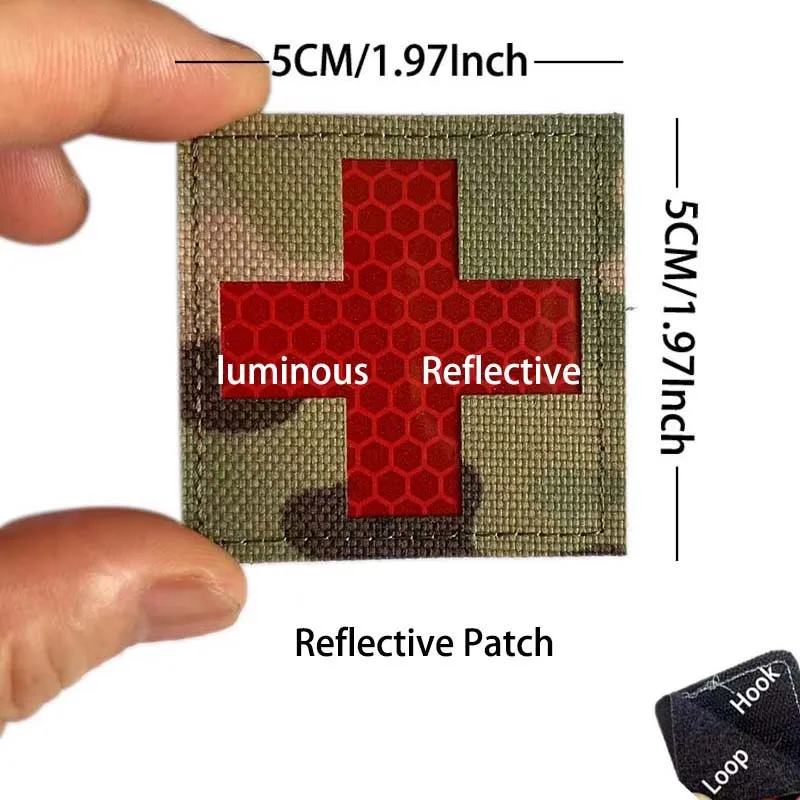 Estrella de vida de rescate de emergencia, cruz médica, medicina, parches reflectantes infrarrojos de primeros auxilios MED, pegatina militar, insignia de moral táctica - imagen 5