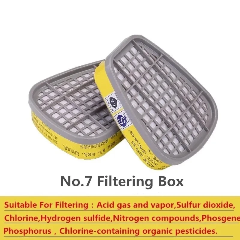 Caja de cartucho de filtrado reemplazable para mascarilla de Gas, respirador químico, pintura, seguridad en pulverización, 6200/7502/6800, 2 unids/set - imagen 5