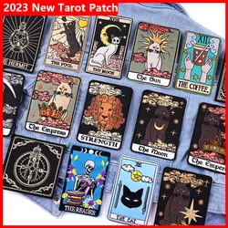 Parche bordado cráneo Tarot – Termoadhesivo táctico para chaleco
