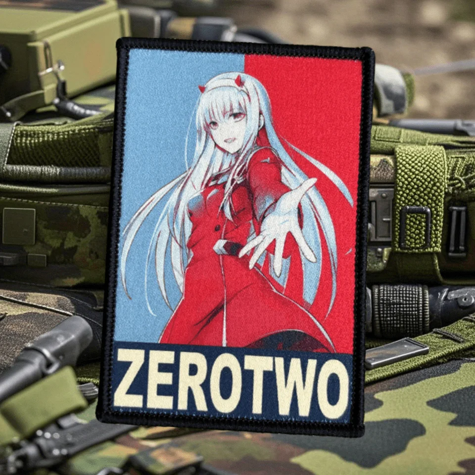 Parche táctico Zero para chicas de Anime, parches de gancho y bucle impresos, insignia de moral militar, brazalete, mochila, chaleco, pegatinas - imagen 2