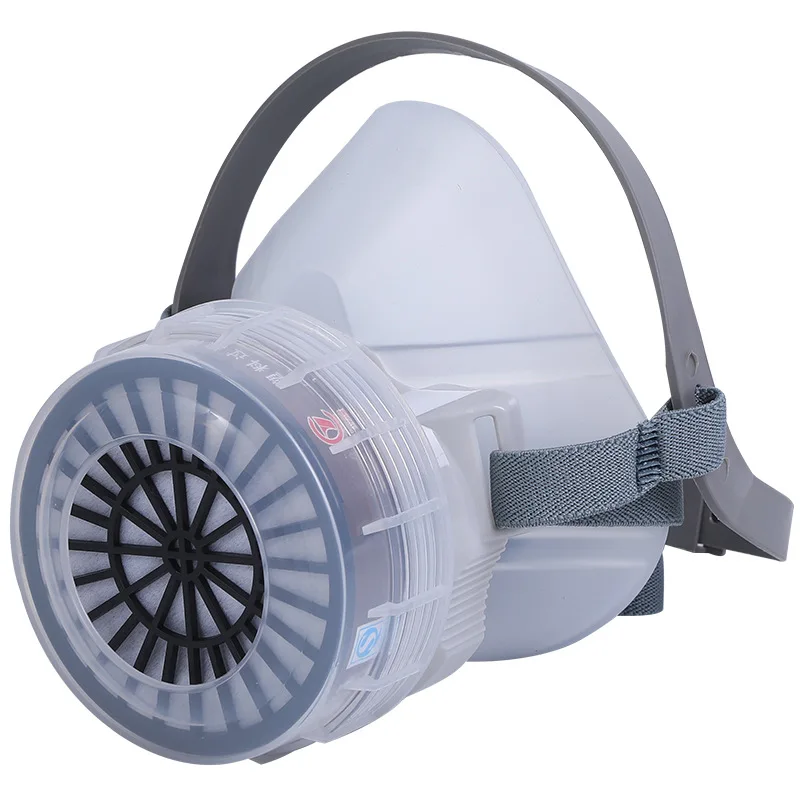 Máscara de Gas, protección de seguridad, respirador químico para minería, pintura, pulverización, decoración, pulido, media pieza facial, tamaño ajustable - imagen 4
