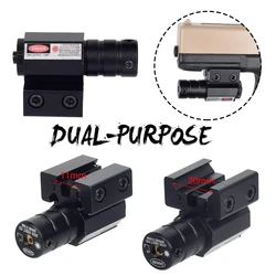 Mira láser táctica con punto rojo y verde, montaje de Base ajustable, riel de 11mm y 20mm, láser de caza, apto para Rifle, pistola, luz para pistola Airsoft