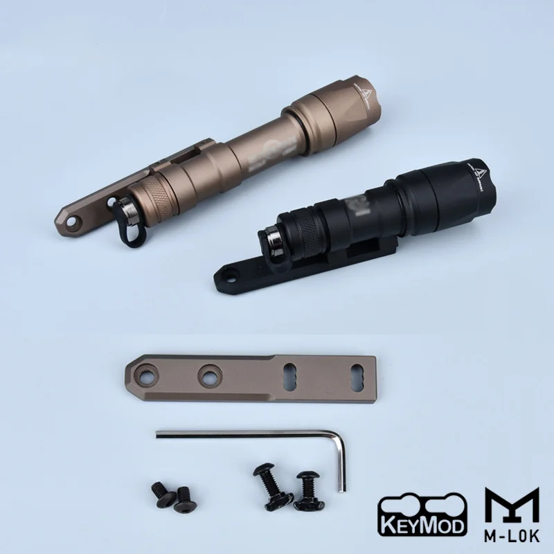 WADSN Airsoft linterna Base ARIS Inline Scout luz montura m-lok Keymod Surefir M300 M600 PLHv2 juguete arma luz lateral - imagen 4