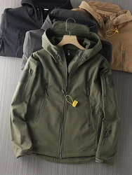Chaqueta impermeable cortavientos forro polar hombre otoño-invierno
