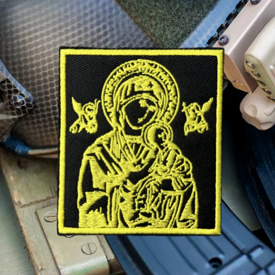 Parche de la Virgen María, moral táctica, apliques personalizados, pegatina para mochila del ejército militar, parches de gancho y bucle bordados para ropa - imagen 4