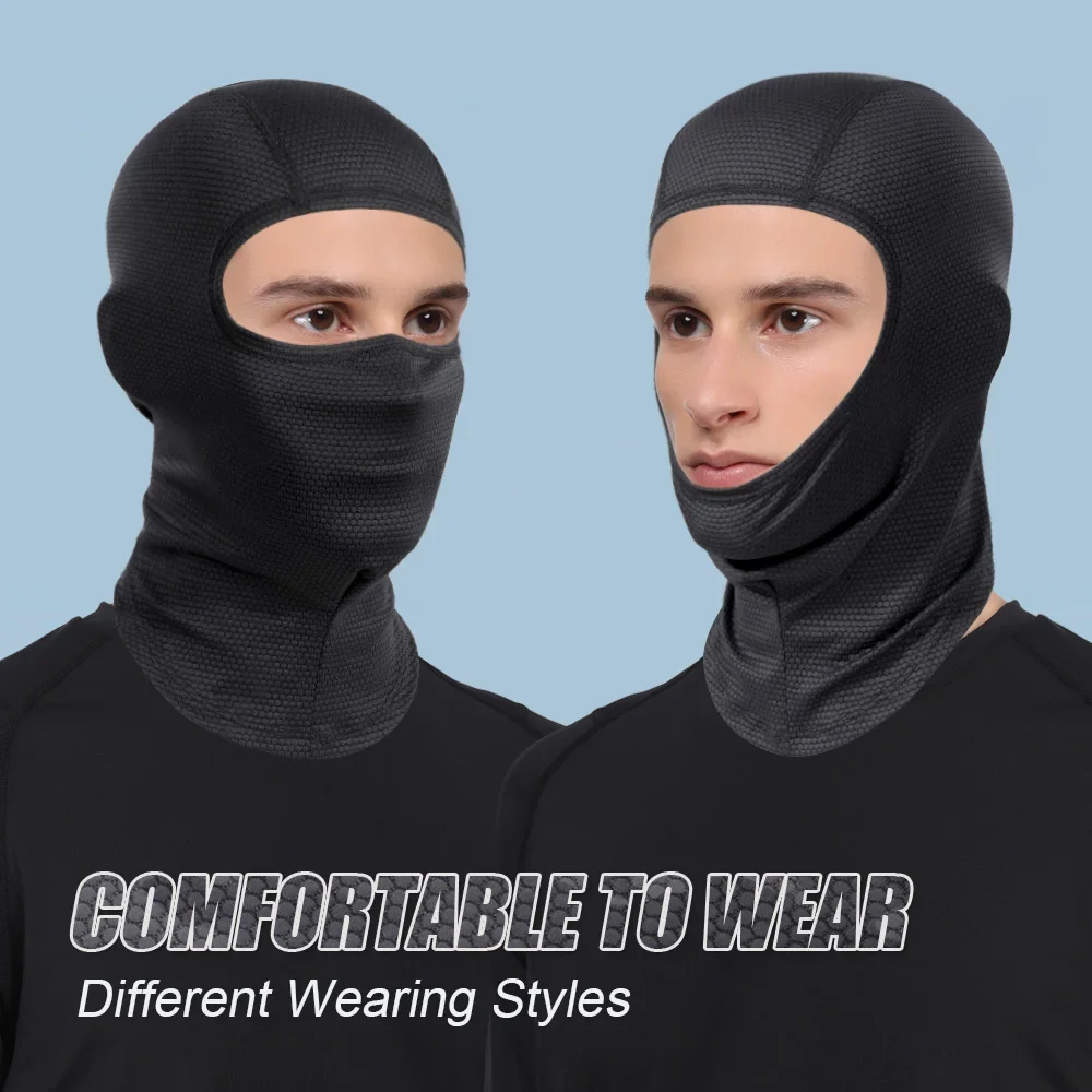 Pasamontañas de secado rápido malla de camuflaje transpirable cubierta facial completa máscaras a prueba de sol deporte caza ciclismo correr gorros capucha - imagen 2