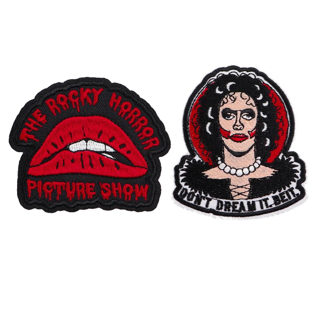 Parche de hierro de terror para ropa, parche bordado de película de comedia, accesorios de ropa, pegatinas de costura, 2 uds.