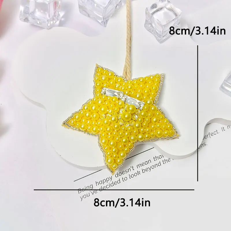 Colgante decorativo 3D, colgante de árbol de coco, concha de fruta, bolso hecho a mano, mochila, parche con cuentas hecho a mano, colgante con lentejuelas y diamantes de imitación - imagen 3