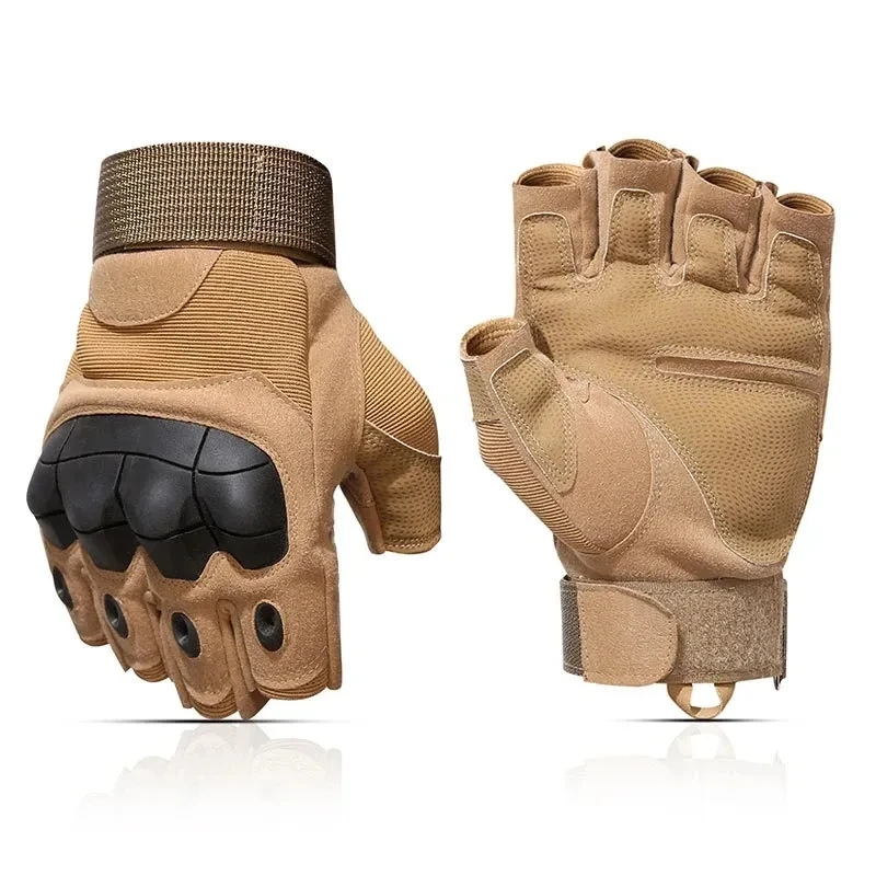 Guantes tácticos para exteriores con cinco dedos, nudillos duros, Paintball, Airsoft, caza, combate, montar, motocicleta, senderismo, guante de medio dedo - imagen 5