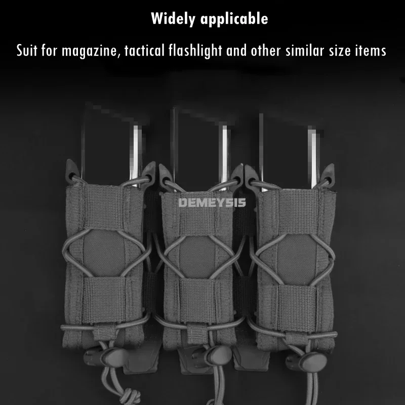 Bolsas magnéticas para caza al aire libre, pistolas tácticas, porta revistas Triple de 9MM, juego de guerra, cuchillo de combate, linterna, herramientas, bolsa Mag - imagen 5