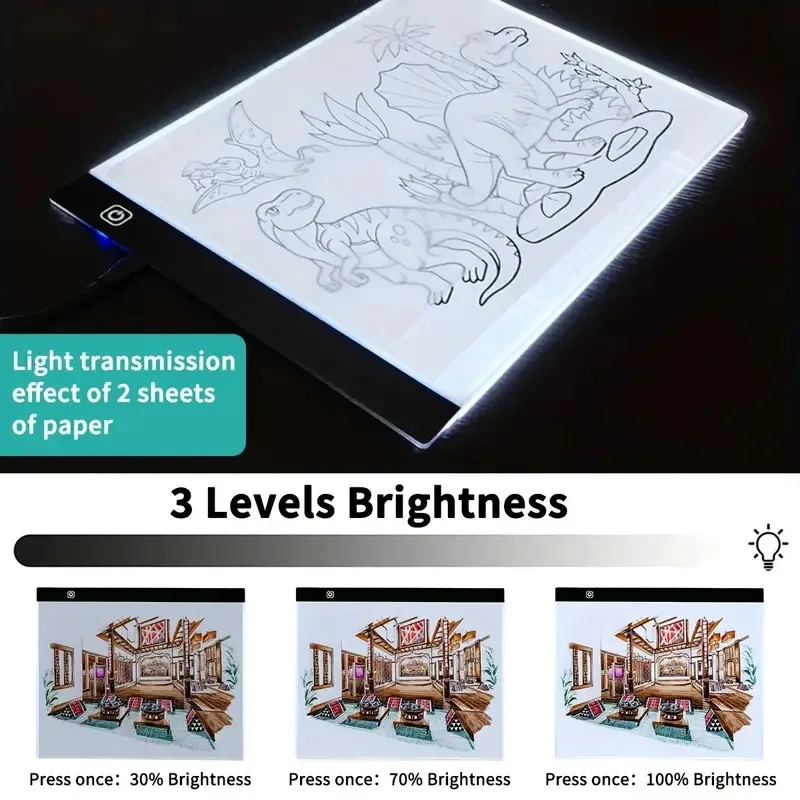 Tablero de luz de dibujo de pintura de diamante A3 para tableta de dibujo, tableta gráfica Digital, tablero de almohadilla de luz de pintura de diamante LED - imagen 4