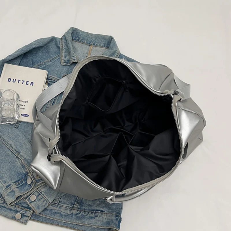 Bolsas de lona deportivas para gimnasio, Fitness, Yoga, bolso de mano de PU, equipaje de viaje, bolso de mano para acampar al aire libre, escalada, mochila escolar grande de fin de semana - imagen 5