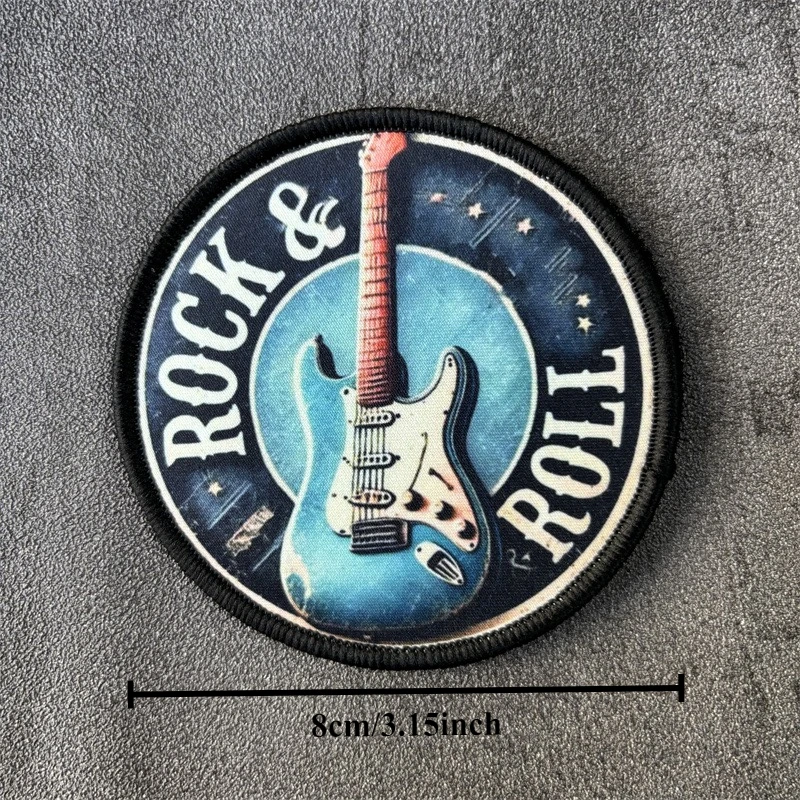 Parche impreso para instrumentos de guitarra, insignias de moral táctica para ropa, parches militares con gancho, pegatinas para mochila - imagen 5
