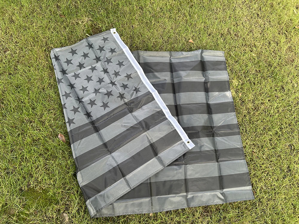 SKY FLAG Bandera americana negra 90x150 cm poliéster de alta calidad colgante Bandera americana totalmente negra EE. UU. para decoración - imagen 5