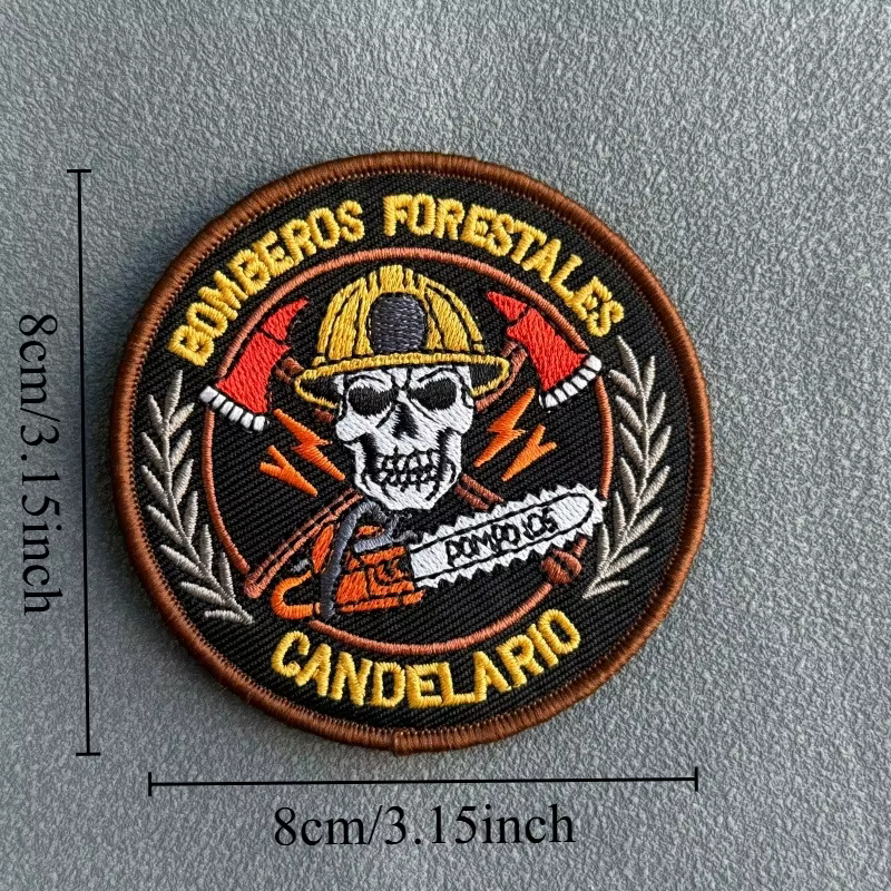 Parche bombero forestal bordado con velcro – Insignia táctica - imagen 2
