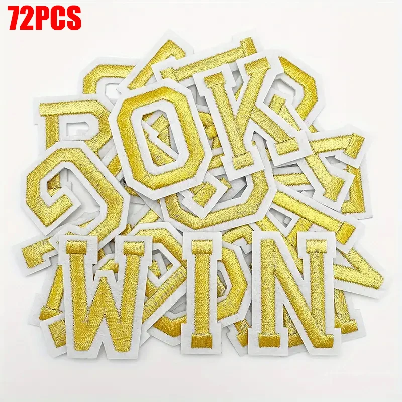 72PCS Kombination A-Z Englisch Buchstabe 0-9 Nummer Gestickte Patches DIY Hüte Taschen Uniform Stickerei Dekorative Eisen auf Patches - imagen 5