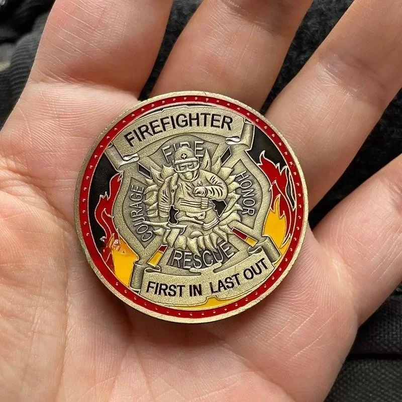 Alarma de incendio, Honor, bombero, insignia de moral de Metal, brazalete, emblema de gancho y bucle, parche táctico valiente y impecable, pegatinas para mochila - imagen 3