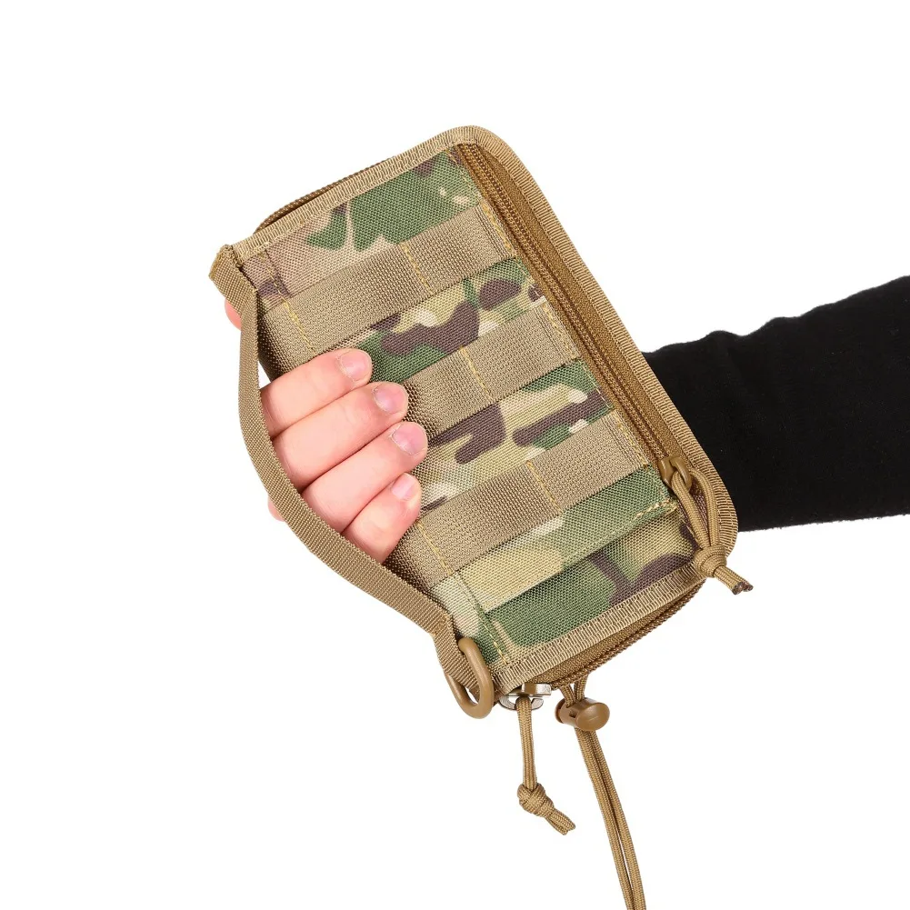 Cartera de mano táctica MOLLE para pasaporte, bolso de mano de camuflaje para deportes al aire libre, funda para teléfono, monedero - imagen 2